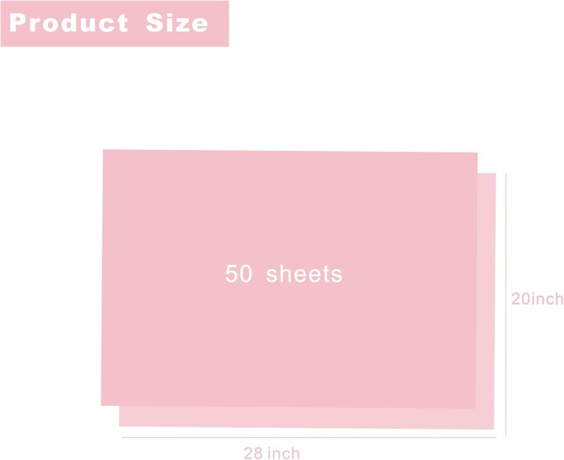 Bobobag 50 Sheets 20"X28" Full Size Pink Tissue Paper Bulk for Gift Bags Valentins Gift Wrapping Weddings Birthday Arts Craft Party Decoration - Image 2
